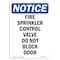 Signmission OSHA Notice Sign, Fire Sprinkler Control Valve Do, 10in X 7in Rigid Plastic, 7" W, 10" L, Portrait OS-NS-P-710-V-12662 - alternate 1